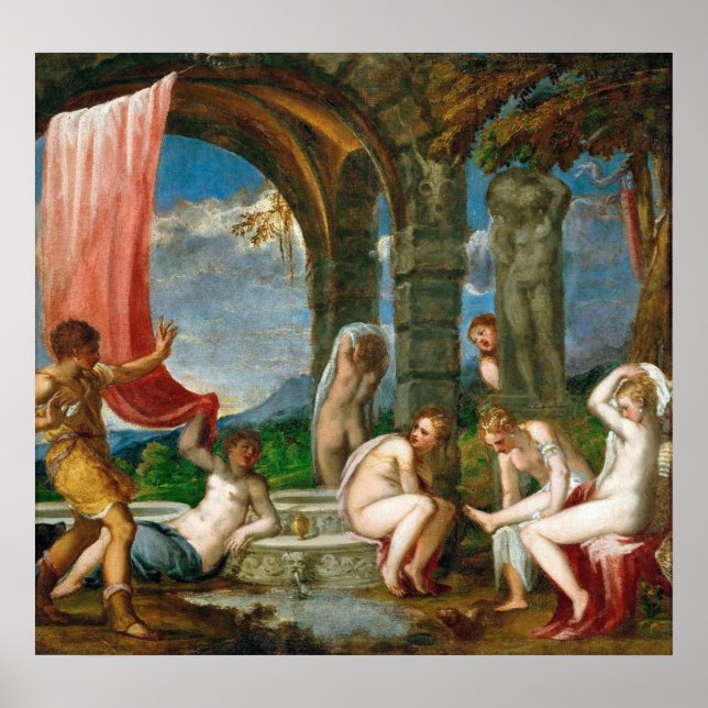 Affiche Diana et Actaeon - Andrea Schiavone - c1550 (Devant)