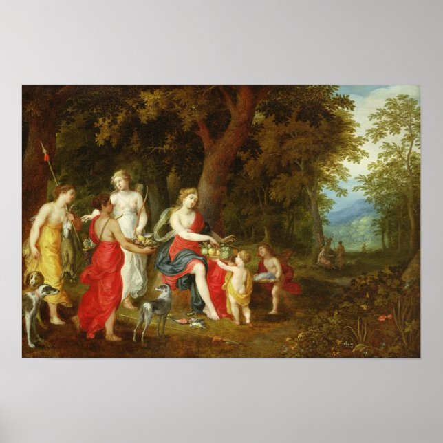 Affiche Diana et ses Maidens, après la chasse, 1626 (Devant)