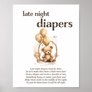 Affiche Diapeurs de la nuit dernière Jeu de Baby shower ne