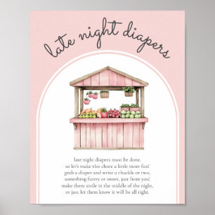 Affiche Diapeurs de nuit Farmers Baby shower de marché Jeu