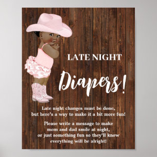 Affiche Diapeurs de nuit Game A Cowgirl Baby shower