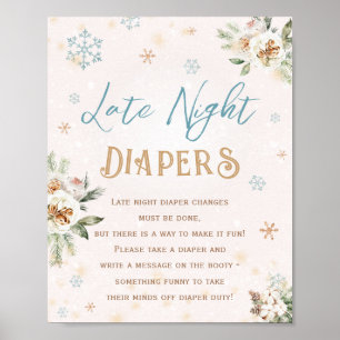 Affiche Diapeurs de nuit Hiver Wonderland Baby shower