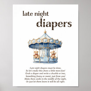 Affiche Diapeurs de nuit Jeu de Baby shower de garçon jume