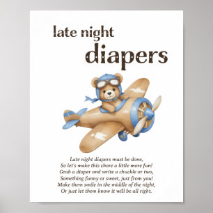 Affiche Diapeurs de nuit Teddy Bear Baby Boy Shoy Jeu