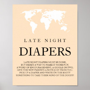 Affiche Diapeurs de nuit Voyage World Map Baby shower