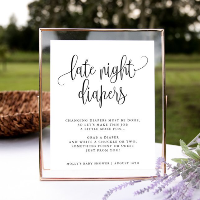 Affiche Diapeurs nocturnes, Douche Calligraphie Minimalist (Créateur téléchargé)