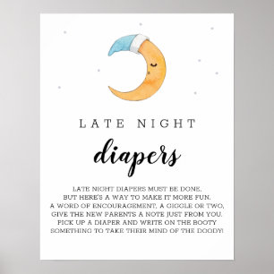 Affiche Diapeurs nocturnes Lune Aquarelle Fairytale Baby