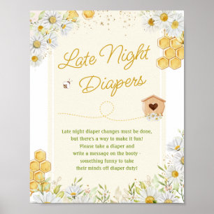 Affiche Diapeurs nocturnes pensées Bumblebee Baby shower