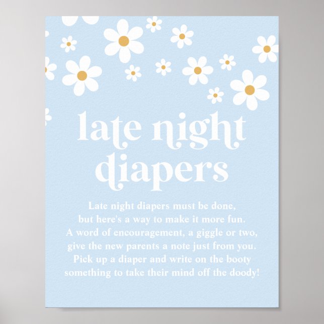 Affiche Diapositives de nuit Baby shower de marguerite (Devant)