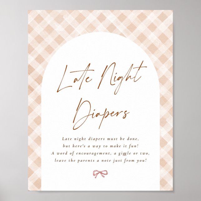 Affiche Diapositives de nuit En vichy Baby shower à tarte  (Devant)