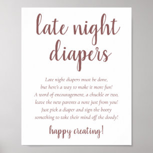 Affiche Diapositives De Nuit Taupe Simple   Rose du désert