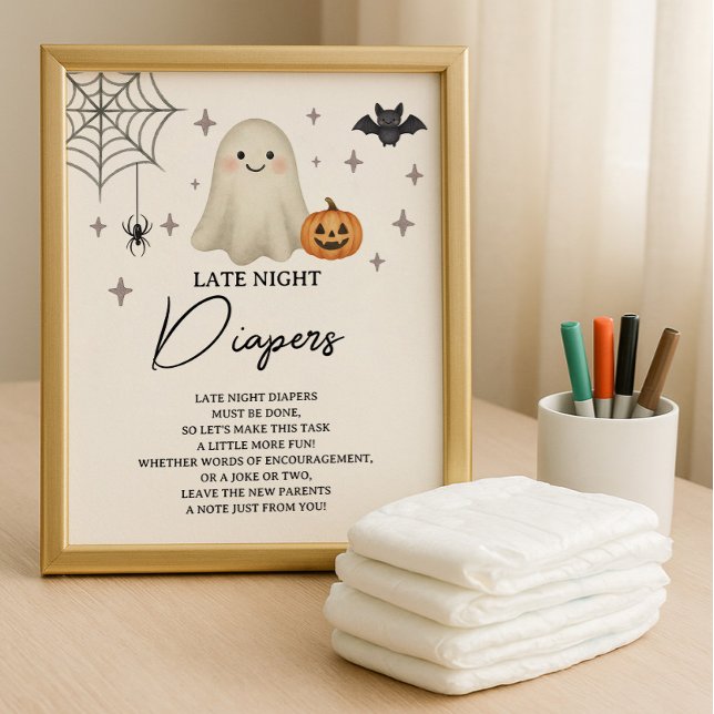 Affiche Diapositives nocturnes du Baby shower d'Halloween (Créateur téléchargé)