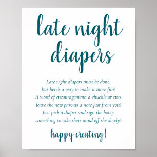 Affiche Diapositives simples de nuit tardive Baby shower