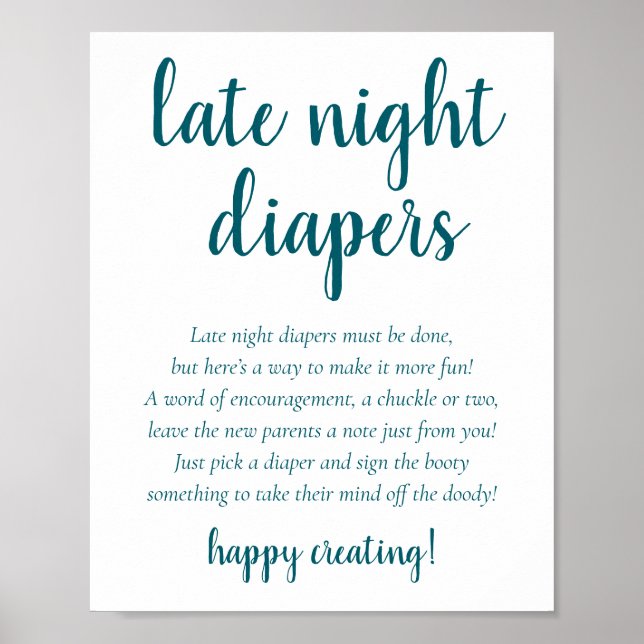 Affiche Diapositives simples de nuit tardive | Baby shower (Devant)