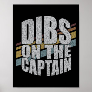 Affiche Dibs sur le capitaine drôle de bateau amateur de V