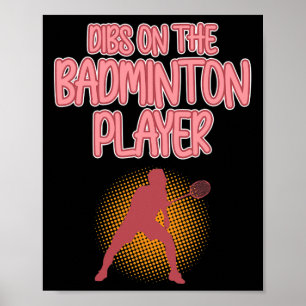 Affiche Dibs Sur Le Joueur Badminton Navette Entraîneur Gr