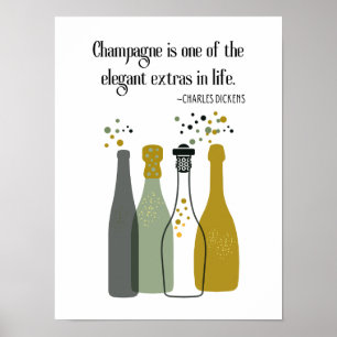 Affiche Dickens Champagne Bar MidCentury Art Panier