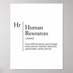 Affiche Dictionnaire de définition RH