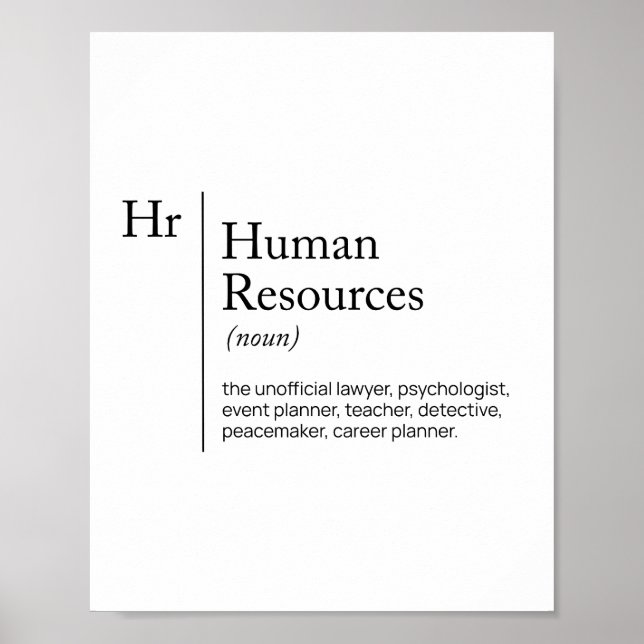 Affiche Dictionnaire de définition RH (Devant)