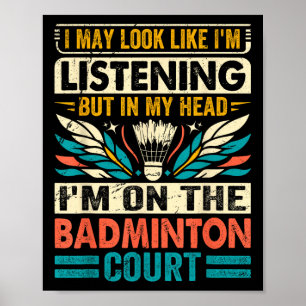 Affiche Dicton Badminton Rétro - Je peux avoir l'air d'éco