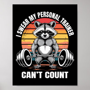 Affiche Dicton de gym fitness Je jure que mon entraîneur p