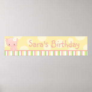 Affiche Diddels Farm Pig Bannière d'anniversaire