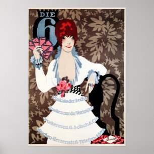 Affiche DIE 6 Ancien Advert de l'imprimante Deutsche Max S