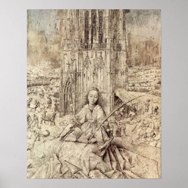 Affiche Die St Barbara par Jan van Eyck (Devant)