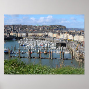 Affiche Dieppe Harbour, Normandy, France,