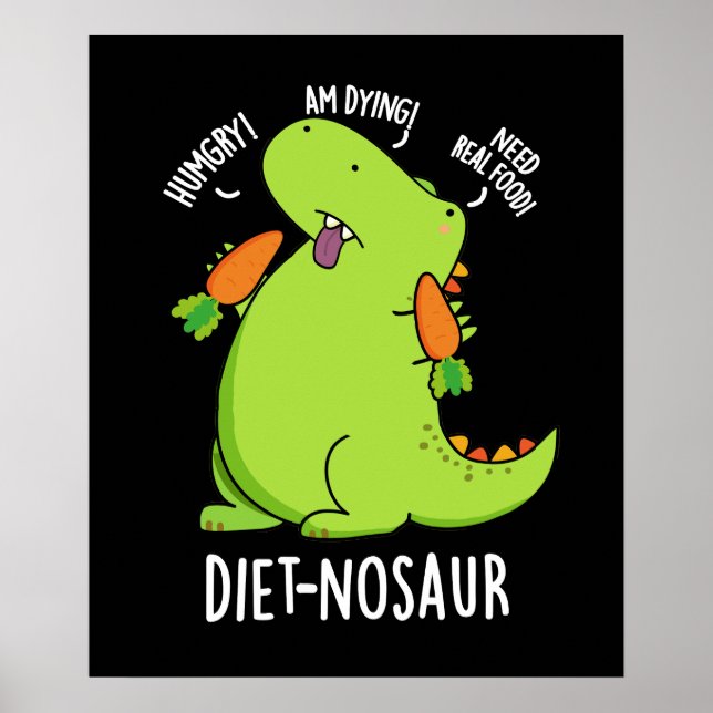 Affiche Diet-nosaurus Blagues drôles de dinosaure Fond som (Devant)
