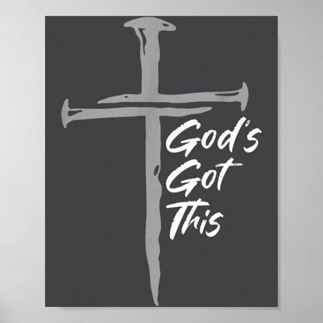 Affiche Dieu a cela Motivation de Croix Chrétienne de Foi  (Devant)