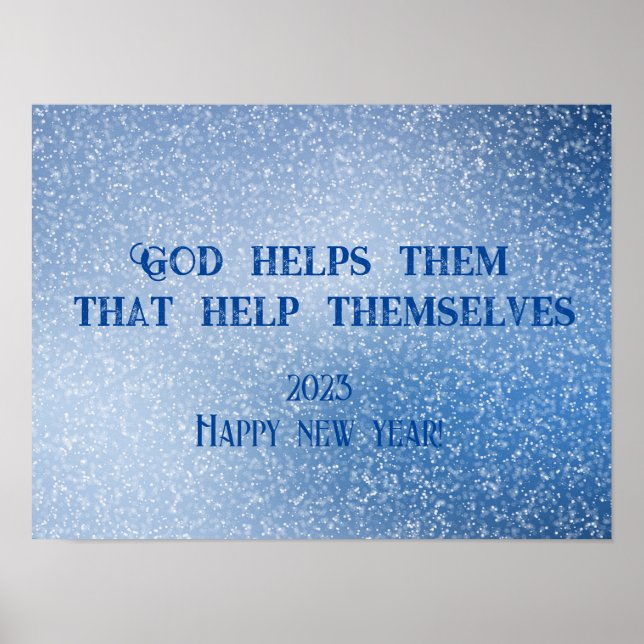 Affiche Dieu aide à souhaiter une nouvelle année d'affiche (Devant)