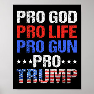 Affiche Dieu Anti-avortement Pro Gun Pro Trump - Trump pat