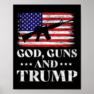 Affiche Dieu Armes Et Trump