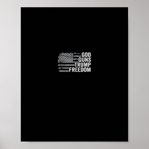 Affiche Dieu Armes Trump Liberté - Drôle de chrétien Pro G
