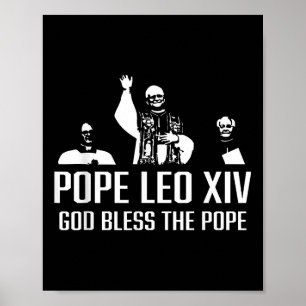 Affiche Dieu Béni Pape Leo Xiv Portrait