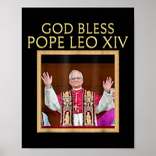 Affiche Dieu Béni Pape Leo Xiv Portrait