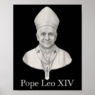 Affiche Dieu Béni Pape Leo Xiv Portrait