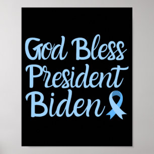 Affiche Dieu Béni Président Biden Lauréats du cancer de la