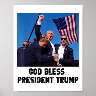 Affiche Dieu bénisse le président Trump, Donald Trump 2024