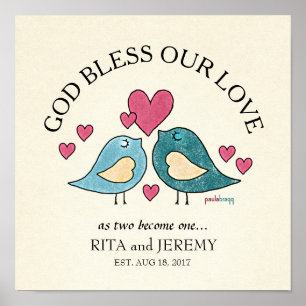 Affiche Dieu bénisse notre amour : Personnalisé