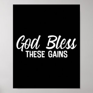 Affiche Dieu Bénit Ces Gains Muscle Bodybuilding —