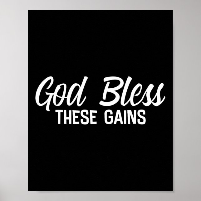 Affiche Dieu Bénit Ces Gains Muscle Bodybuilding — (Devant)