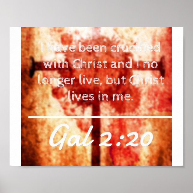 Affiche Dieu Cite : Gal 2:20 — "Christ vit en moi" (Devant)