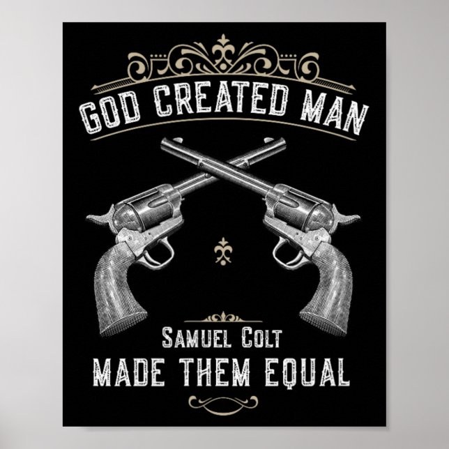 Affiche Dieu Créé Homme Samuel Colt Les A Fait Égaux 1 (Devant)
