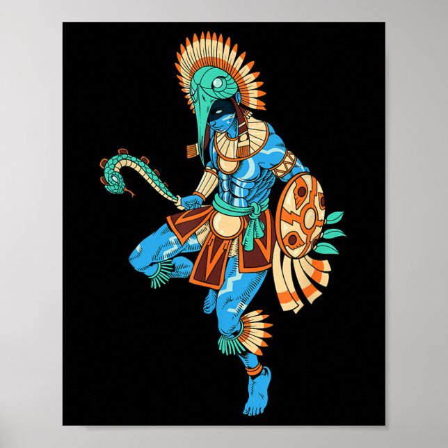Affiche Dieu De Guerre Et De Soleil Aztèque - Huitzilopoch (Devant)