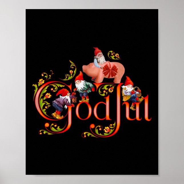 Affiche Dieu de Noël scandinave Jul Marzipan Pig  (Devant)