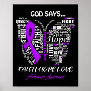 Affiche Dieu Dire Foi Espoir Amour Heimer Sensibilisation