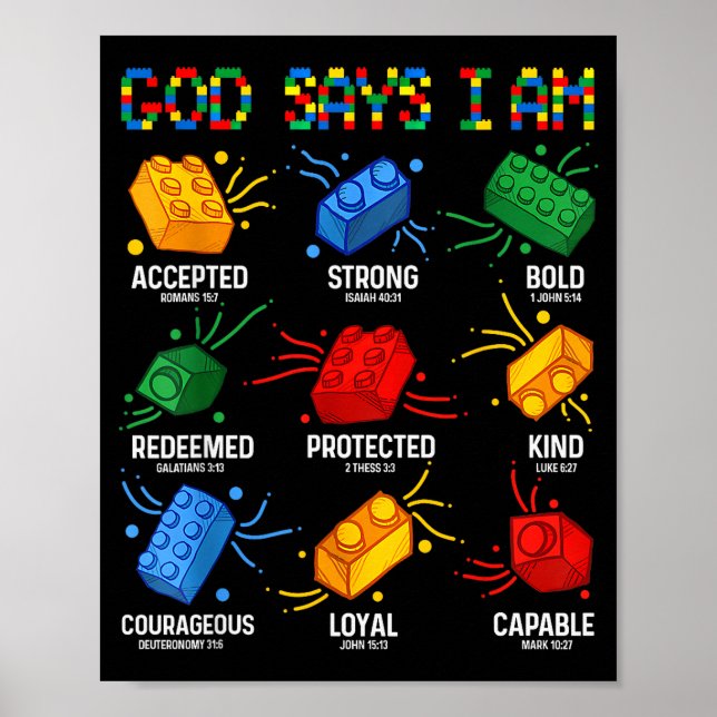 Affiche Dieu dit que je construis un bloc de maître constr (Devant)