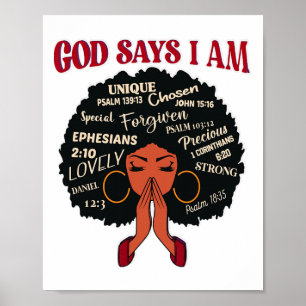 Affiche Dieu Dit Que Je Suis Afro Africaine Nubienne Femme